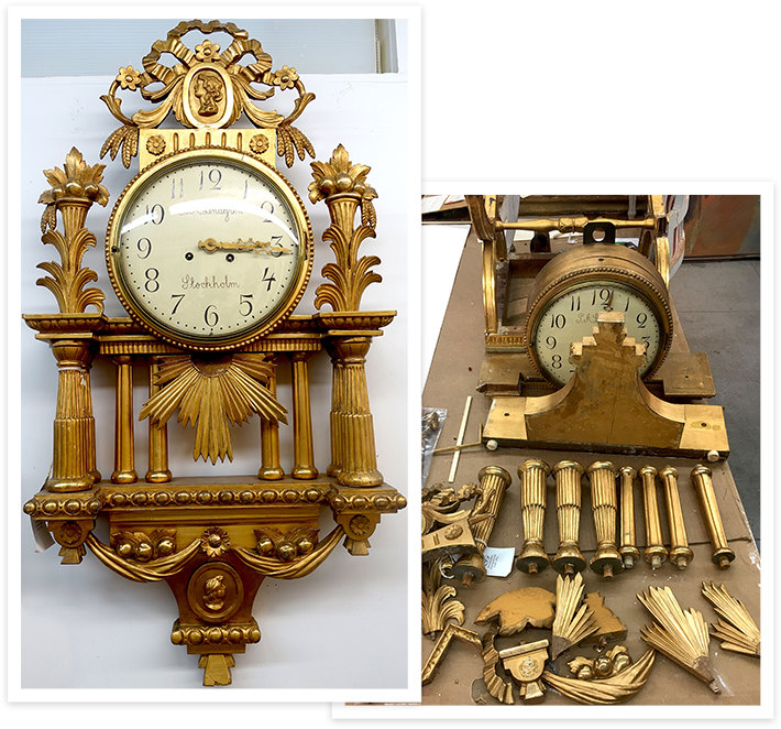 Before and After Restoring a Clock