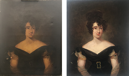 Before and After the Restoration of a Portrait